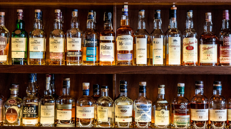 A selection of different Scotch brands.