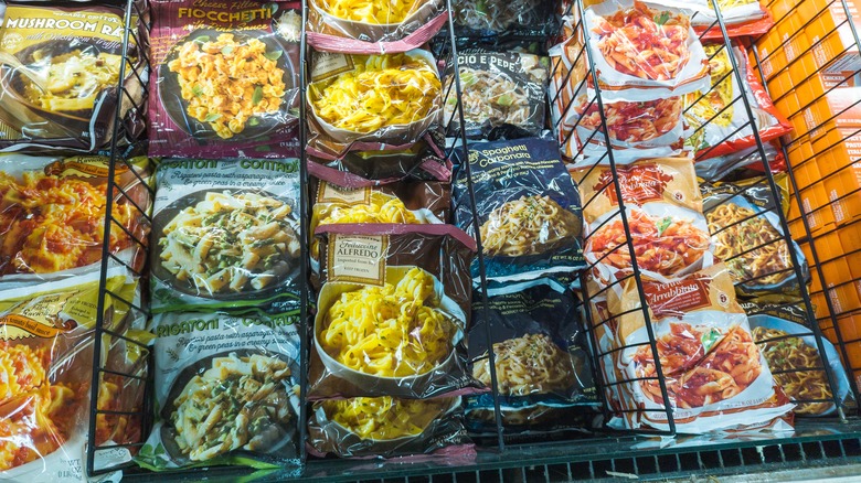 Frozen foods displayed at Trader Joe's