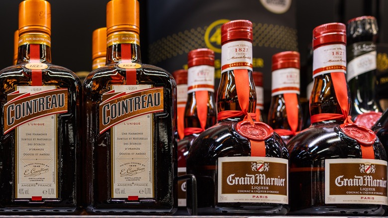 Grand Marnier and Cointreau on a shelf