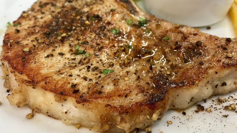 Kurobuta pork steak with seasoning