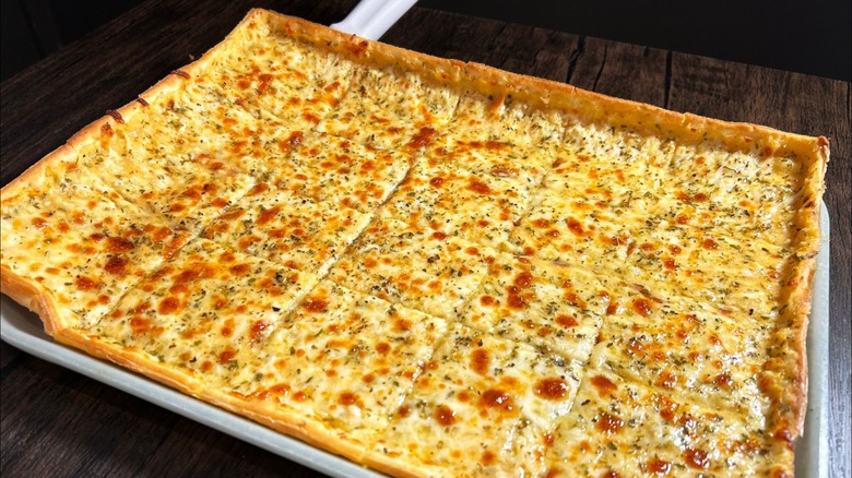 A pan of Ledo Pizza.