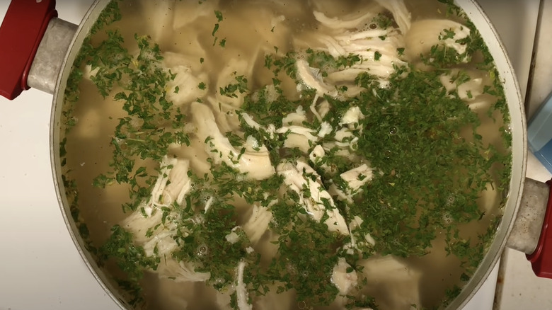 pot of amish chicken pot pie