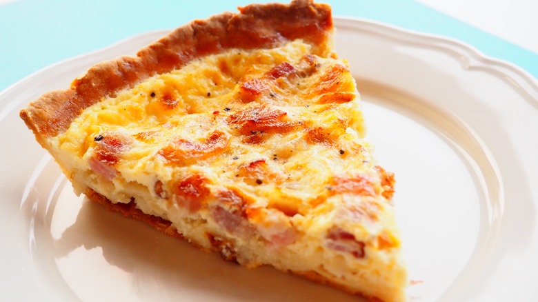 Slice of quiche Lorraine