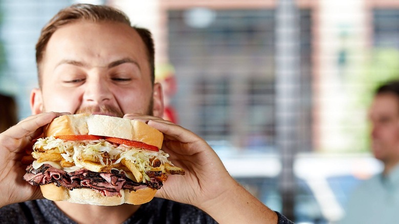 Primanti Bros sandwich being eaten