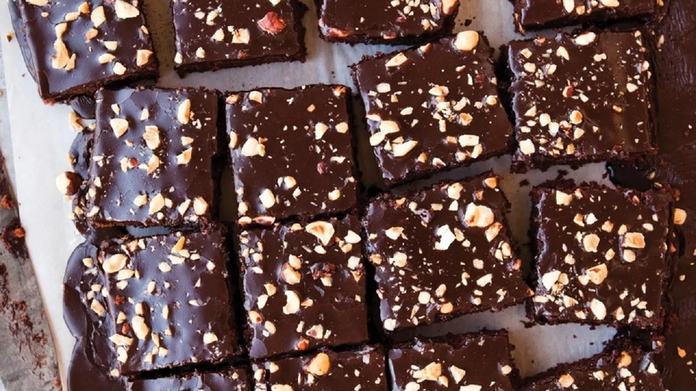 Sliced Texas sheet cake 