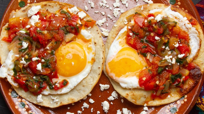 huevos rancheros on plate
