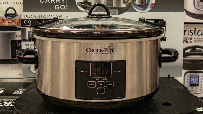 A Crock-Pot on display.