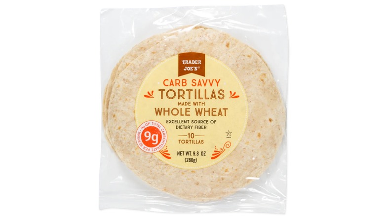 Bag of Carb Savvy Whole Wheat tortillas from Trader Joe's