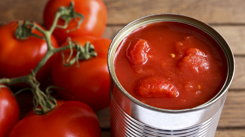 Open can of tomatoes