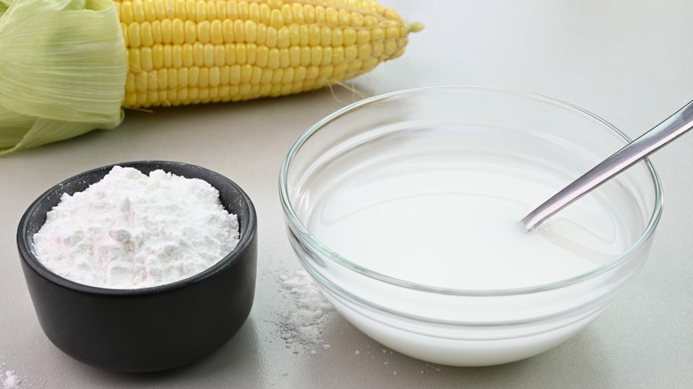 cornstarch and water used to thicken dishes