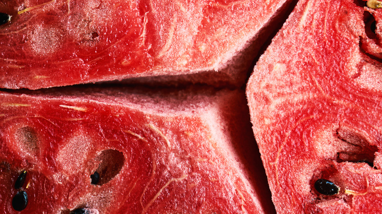 interior of a hollow heart watermelon