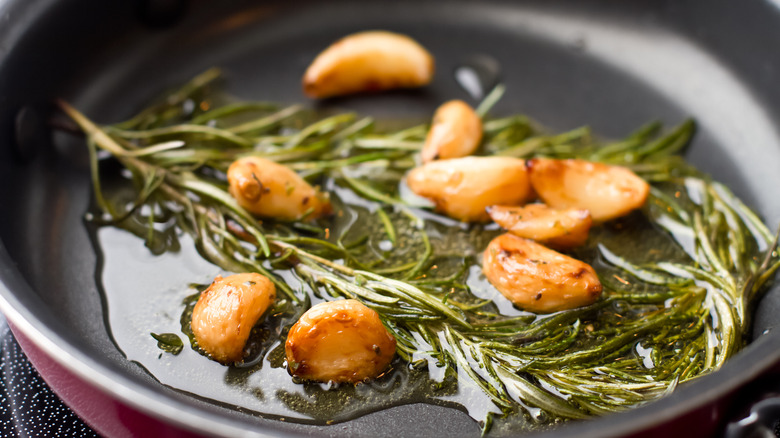 sauteed garlic with rosemary