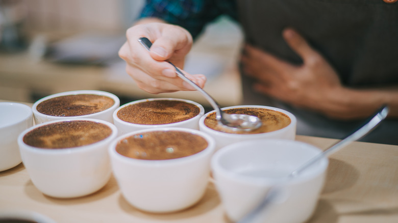 A man coffee tasting