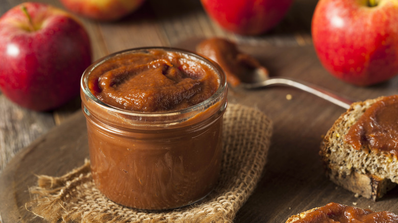 jar of homemade apple butter