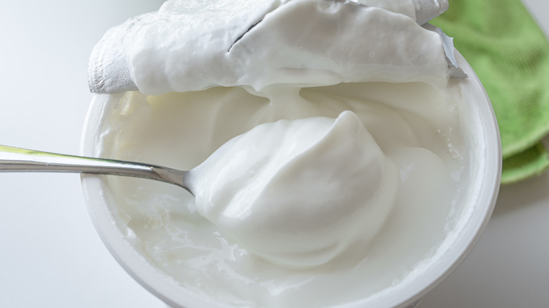 carton of Greek yogurt