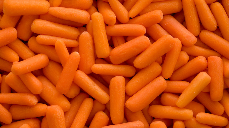 Close-up of baby carrots