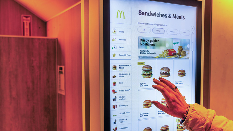 Touchscreen kiosk in McDonald's.