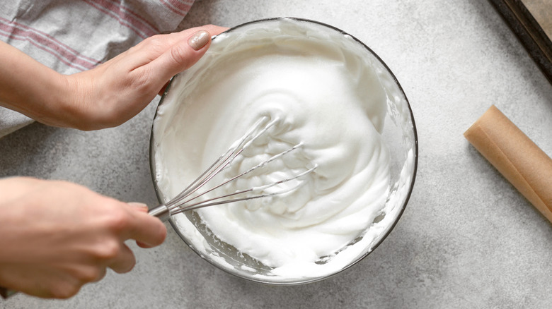woman whipping egg whites