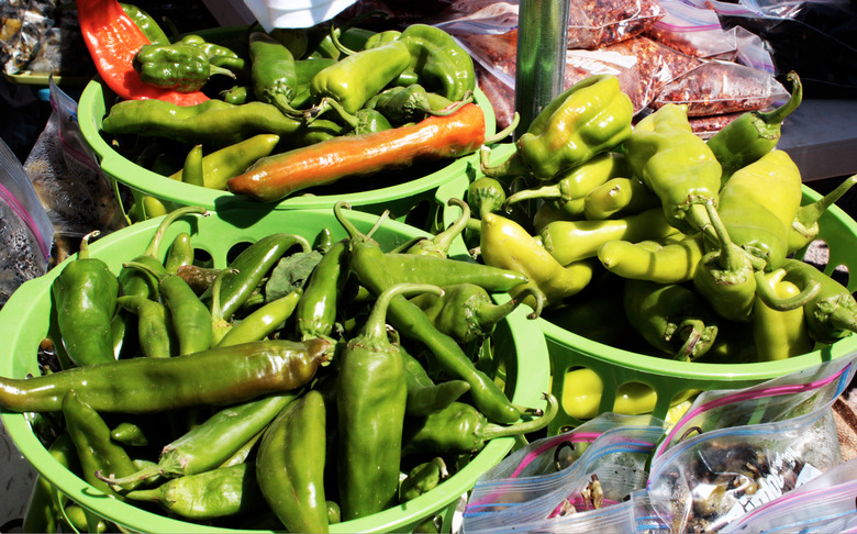 Green chilies are just one variety of peppers that are just now beginning to reach their peak season.