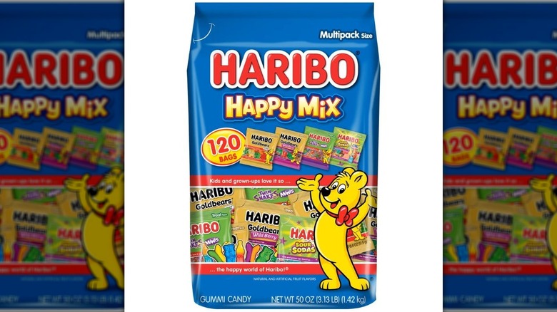 Bag of Haribo's gummi candy Happy Mix Variety Pack