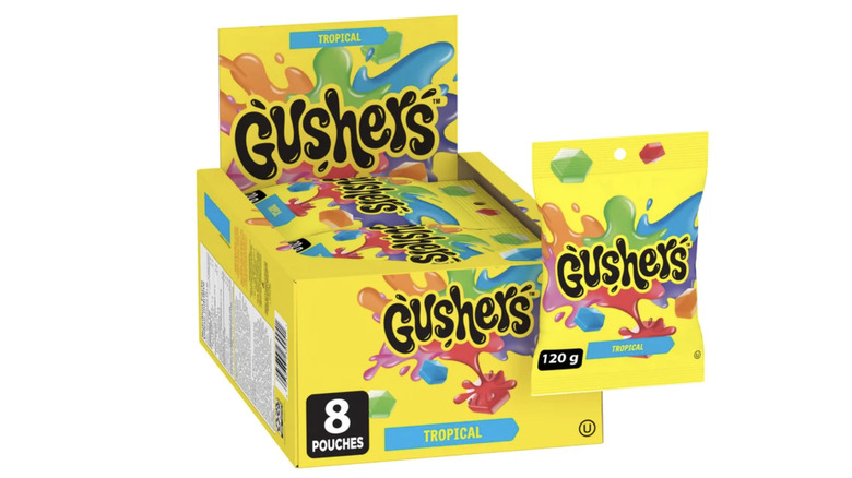 isolated package of tropical flavored Gushers
