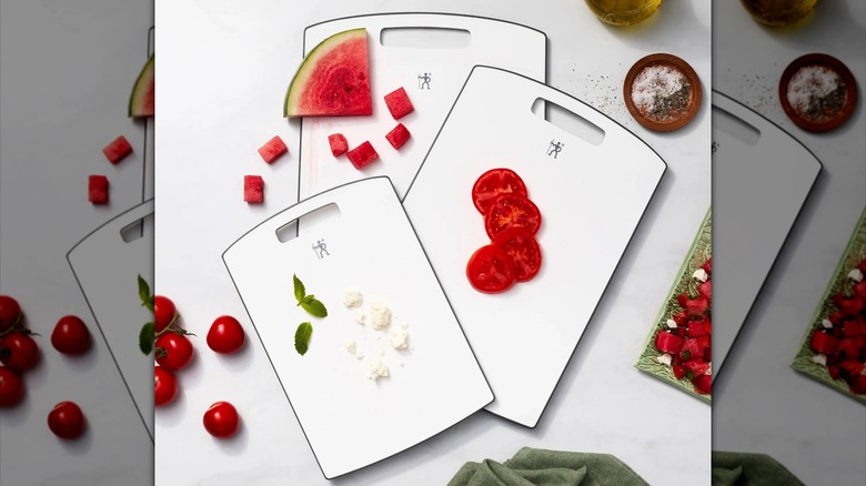 cutting boards pictured propped up