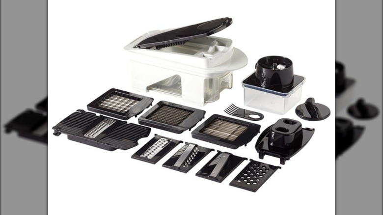 All the components of an MIU 11-piece Vegetable Chopper & Slicer set