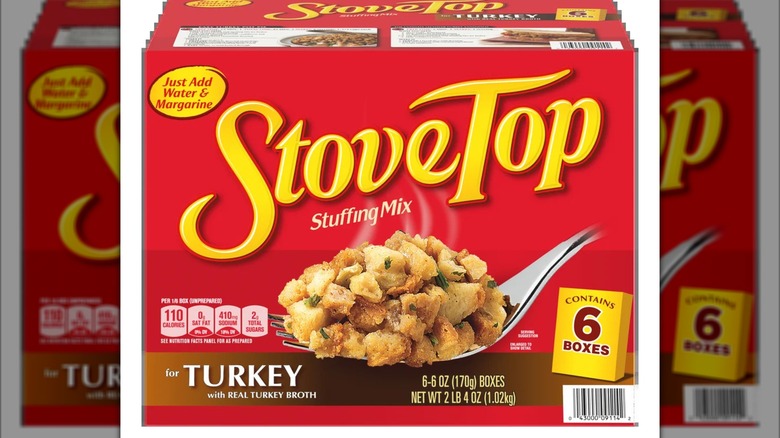 Box of StoveTop stuffing mix