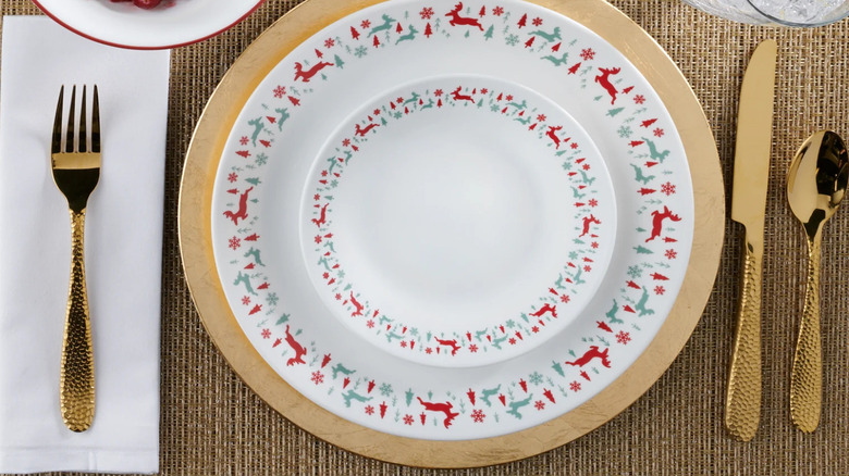 Corelle Be Merry dinnerware on table