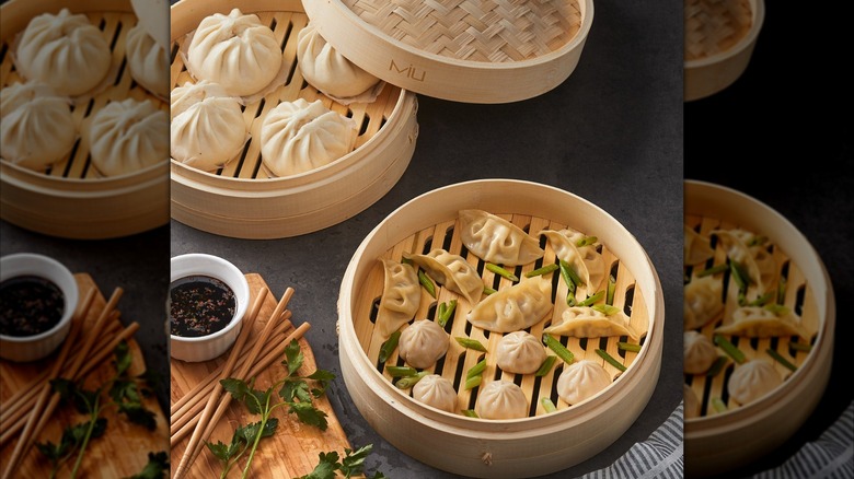 Dumplings in MIU steamer basket