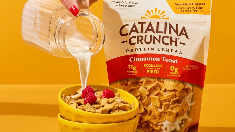 Catalina Crunch Cinnamon Toast Cereal and milk