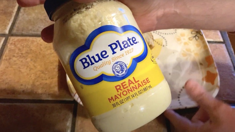 Jar of Blue plate mayonnaise