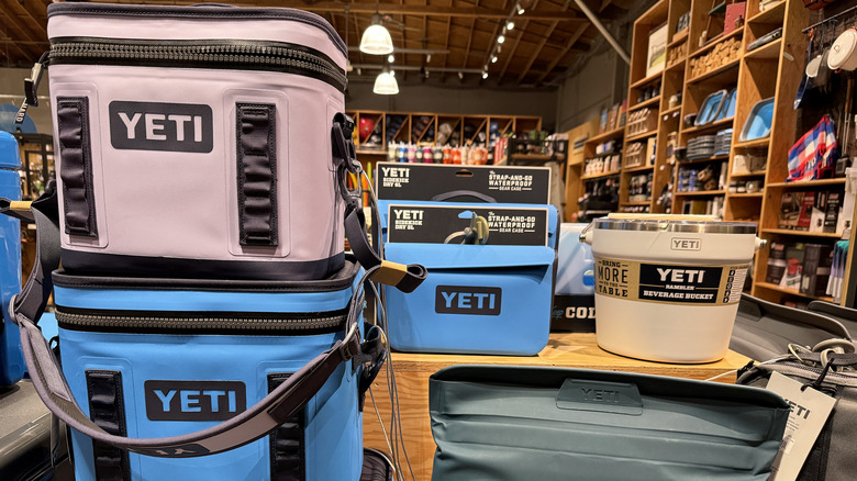 Yeti coolers for sale at store.