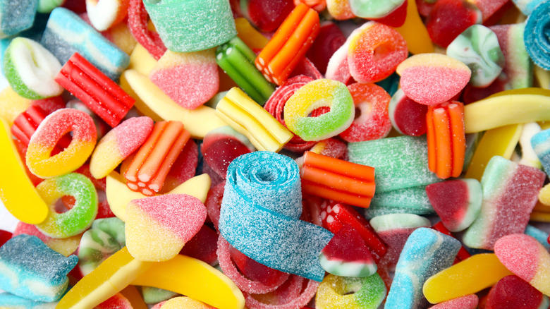 A pile of assorted candies.