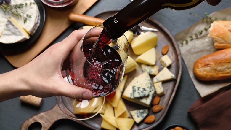 wine with snacks