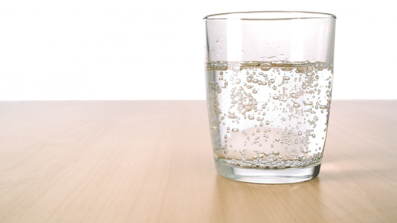 Glass of carbonated water