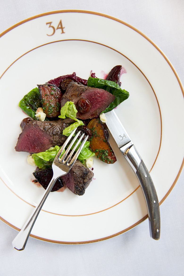 34 Roast loin of Glencoe venison with baked beets, buttered sprout tops & sour cherry sauce by Sim Canetty-Clarke 2