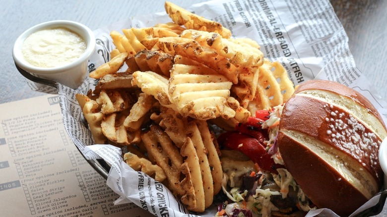 seasoned waffle fries at The Tavern Grill restaurant and bar