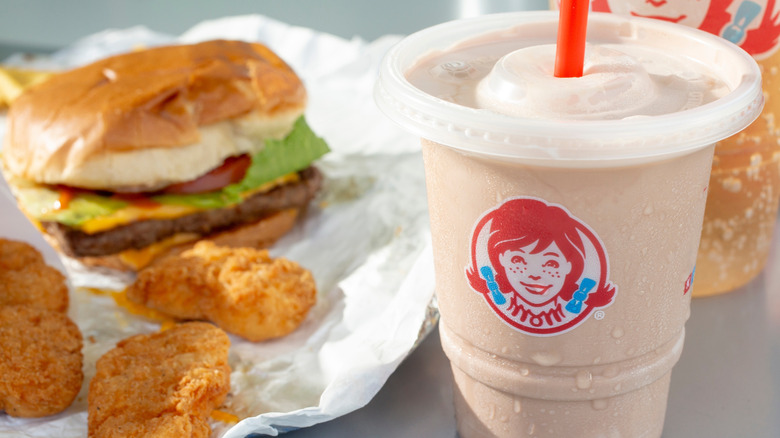 Wendy's burger and shake.