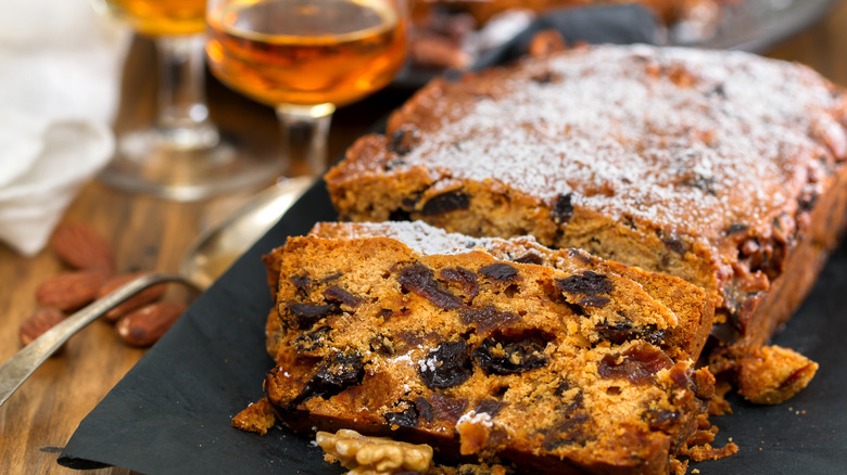 Fruitcake made with whiskey-soaked dried fruit