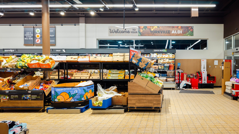 The interior of an Aldi.