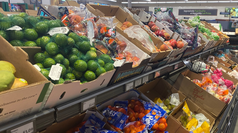 An Aldi produce section