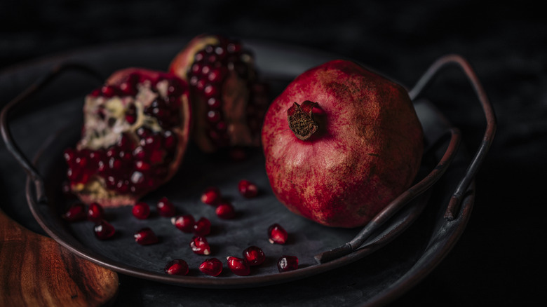 Pomegranates on a plate.