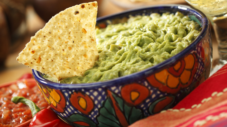 guacamole with chips