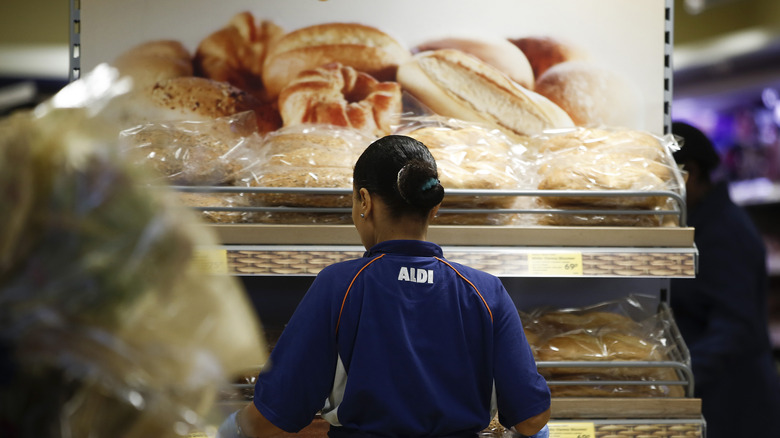 Bread display at Aldi