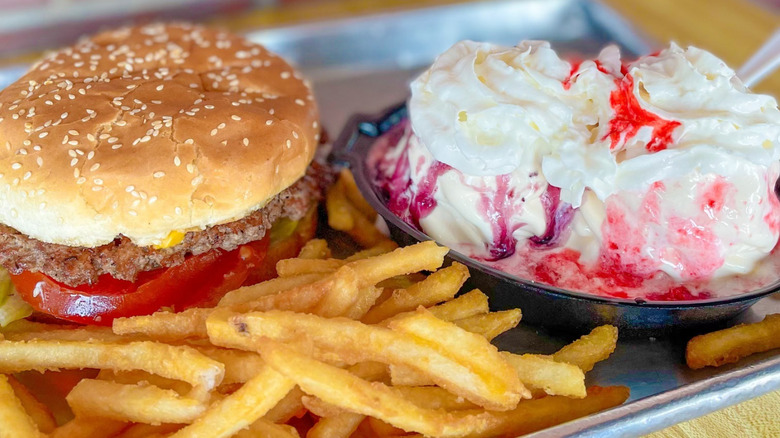 Burger, fries, and ice cream treat served at The Original Burger King