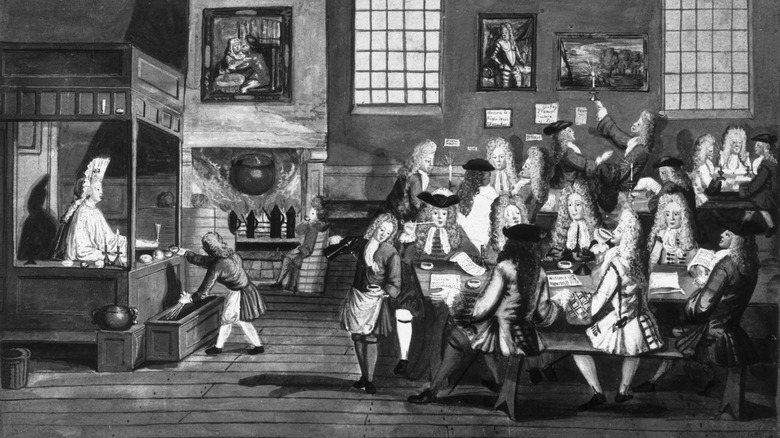 illustration of 17th century coffee house