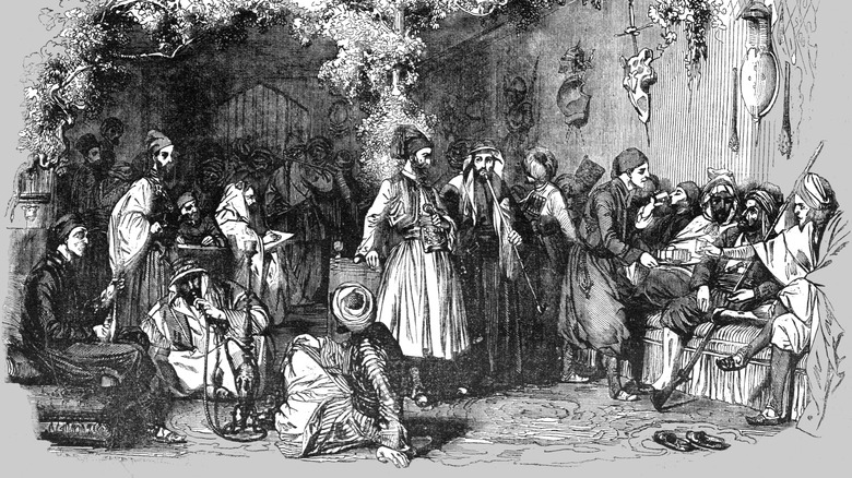 Illustration of turkish coffee house