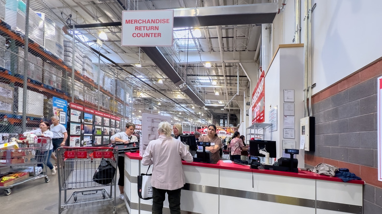A Costco returns counter.