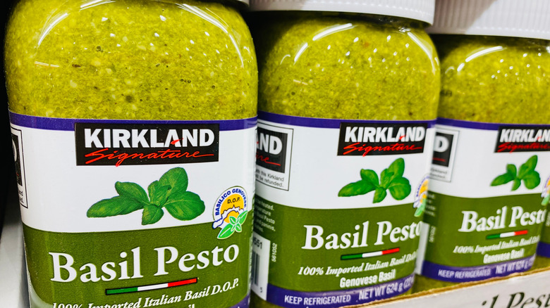 Jars of Kirkland Signature Basil Pesto